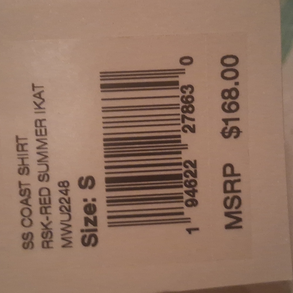 Faherty Red and Green Patterned Button-Down Shirt… - image 6